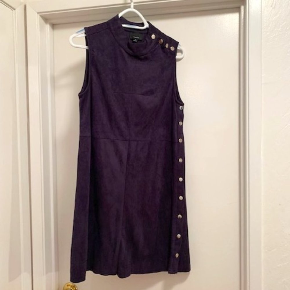 Dark Navy Suede Feel dress - knee length